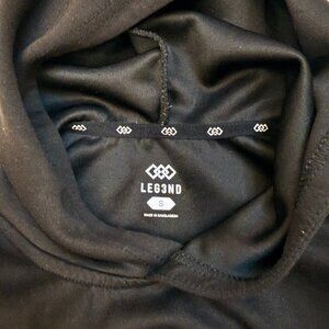 LEG3ND Mens Black Athletic Fit Performance Pullover Hoodie - Size S